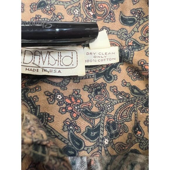 Vintage J Davis  Paisley Print Button Down Shirt Retro Boho Long Sleeve Woman 4 - Picture 6 of 6